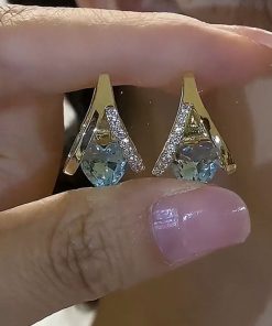 Sparkly Crystal Zircon Heart-Shaped Earrings for Women - Exquisite Compact Design, Versatile Fashion Jewelry, Perfect for Everyday Wear