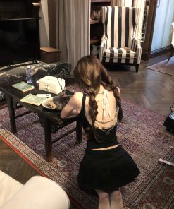 Spicy Girl Backless Camisole Top - Black Slim Fit Two-Piece Summer Style for 90s and Y2K Fashion Lovers