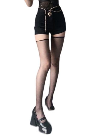 Spicy Girl Lightweight Stretchy Slimming Thigh-High Stockings - Essential Matching Leg Socks for Chic Style