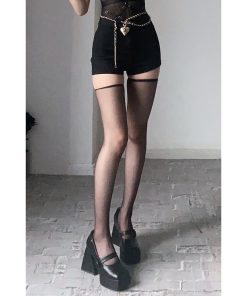 Spicy Girl Lightweight Stretchy Slimming Thigh-High Stockings - Essential Matching Leg Socks for Chic Style