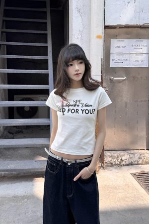 Spicy Girl Short Sleeve Slim Fit T-Shirt - Vintage American Style Summer Top - Trendy Casual Fashion for Y2K and 90s Inspired Looks