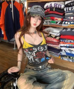 Spicy Girls American Style Lace Halter Tank Top for Women - Summer Slim Fit Flattering Design