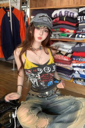 Spicy Girls American Style Lace Halter Tank Top for Women - Summer Slim Fit Flattering Design