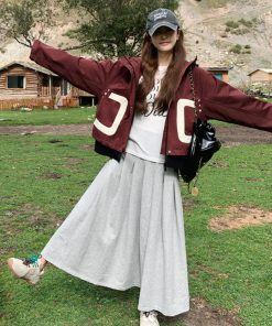 Spliced Ankara Red Hooded Windbreaker Jacket for Women, Thick Quilted Short Style for Spring and Autumn 2025, Korean Fashion