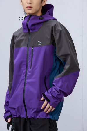 Spliced Hooded Windbreaker Jacket â€“ Trendy Urban Style, Lightweight Fashion Outerwear for Men and Women, Perfect for Y2K and Streetwear Looks