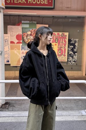 Spring Boxy Silhouette Barn Style Jacket for Women and Men, Vintage Hooded Streetwear, Casual Couple's Outerwear