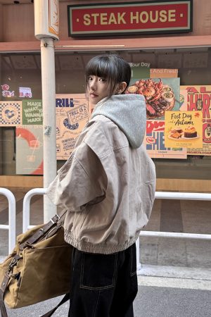 Spring Faux Two-Piece Short Jacket for Women, High-End American Design, Niche Couple Style, Trendy Layering Piece