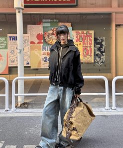 Spring Faux Two-Piece Short Jacket for Women, High-End American Design, Niche Couple Style, Trendy Layering Piece