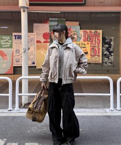 Spring Faux Two-Piece Short Jacket for Women, High-End American Design, Niche Couple Style, Trendy Layering Piece