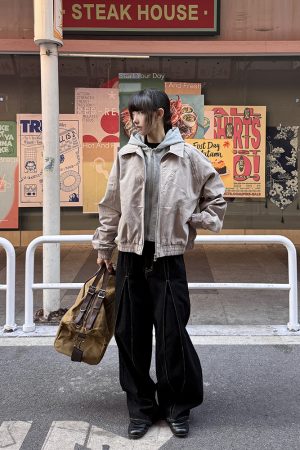 Spring Faux Two-Piece Short Jacket for Women, High-End American Design, Niche Couple Style, Trendy Layering Piece