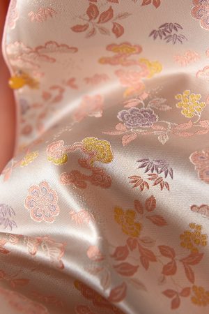 Spring Pink Woven Brocade Vest - Chinese National Style Sleeveless Jacket with Frog Button - Silk Blend for Gentle Temperament