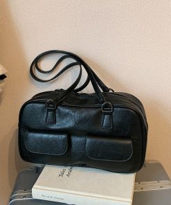 Spring Summer Retro Shoulder Bag, Versatile Handheld Boston Bag, French Underarm Bag for Women, Chic 2025 Fashion Accessory