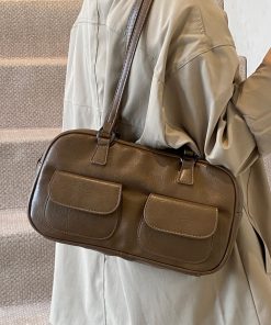 Spring Summer Retro Shoulder Bag, Versatile Handheld Boston Bag, French Underarm Bag for Women, Chic 2025 Fashion Accessory