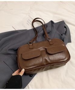 Spring Summer Retro Shoulder Bag, Versatile Handheld Boston Bag, French Underarm Bag for Women, Chic 2025 Fashion Accessory