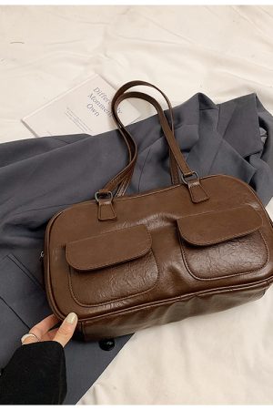Spring Summer Retro Shoulder Bag, Versatile Handheld Boston Bag, French Underarm Bag for Women, Chic 2025 Fashion Accessory