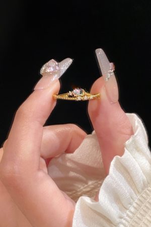 Stacked Zircon Ring for Women, Versatile Open Finger Ring, Skin Tone Enhancing, Fashionable 2025 Style, Trendy Jewelry Accessory