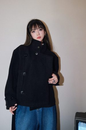 Stand Collar 100% Wool Double-Faced Short Overcoat for Women - Autumn Winter Fashion Essential