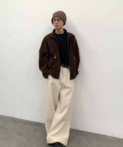 Stand Collar Spliced Antibacterial Fleece Jacket - Autumn/Winter 2025, Trendy Layering Piece, Casual Streetwear, Modern Fashion Essential