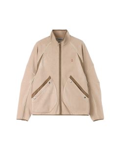 Stand Collar Spliced Antibacterial Fleece Jacket - Autumn/Winter 2025, Trendy Layering Piece, Casual Streetwear, Modern Fashion Essential