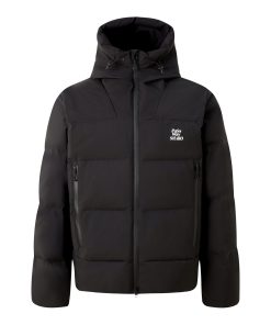 Stand-Up Collar Hooded Puffer Jacket with Logo Print, Versatile Thick Outerwear for Autumn Winter, Y2K Fashion