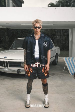 Starlight Flame Retro Metal Structure Mesh Double-Layer Loose Shorts High Street Trend Summer Y2K Fashion