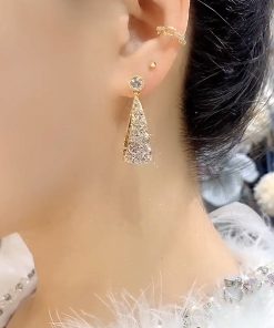 Starry Sky Earrings for Women, French Style Silver Needle, Trendy Light Luxury Ear Drops, Simple Versatile High-End Accessories