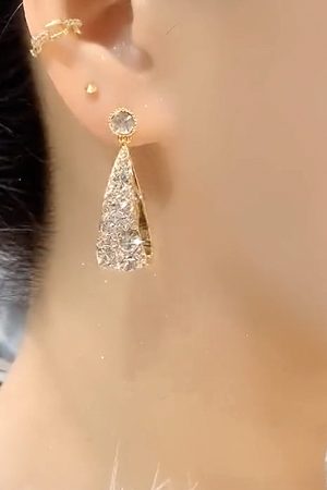 Starry Sky Earrings for Women, French Style Silver Needle, Trendy Light Luxury Ear Drops, Simple Versatile High-End Accessories