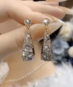 Starry Sky Earrings for Women, French Style Silver Needle, Trendy Light Luxury Ear Drops, Simple Versatile High-End Accessories