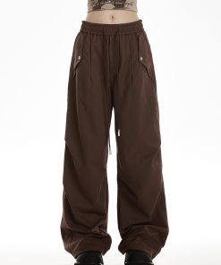Straight-Leg Wide-Leg Work Pants for Women - Draped Hip-Hop Style, Casual Dance Sports Bottoms, 2025 American Trend