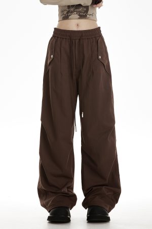 Straight-Leg Wide-Leg Work Pants for Women - Draped Hip-Hop Style, Casual Dance Sports Bottoms, 2025 American Trend
