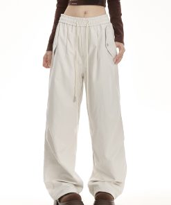Straight-Leg Wide-Leg Work Pants for Women - Draped Hip-Hop Style, Casual Dance Sports Bottoms, 2025 American Trend