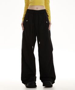 Straight-Leg Wide-Leg Work Pants for Women - Draped Hip-Hop Style, Casual Dance Sports Bottoms, 2025 American Trend