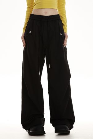 Straight-Leg Wide-Leg Work Pants for Women - Draped Hip-Hop Style, Casual Dance Sports Bottoms, 2025 American Trend