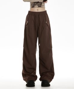 Straight-Leg Wide-Leg Work Pants for Women - Draped Hip-Hop Style, Casual Dance Sports Bottoms, 2025 American Trend