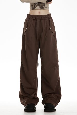 Straight-Leg Wide-Leg Work Pants for Women - Draped Hip-Hop Style, Casual Dance Sports Bottoms, 2025 American Trend