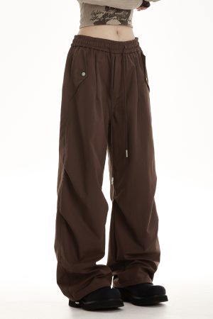 Straight-Leg Wide-Leg Work Pants for Women - Draped Hip-Hop Style, Casual Dance Sports Bottoms, 2025 American Trend