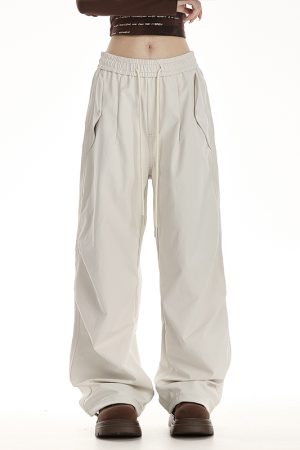 Straight-Leg Wide-Leg Work Pants for Women - Draped Hip-Hop Style, Casual Dance Sports Bottoms, 2025 American Trend
