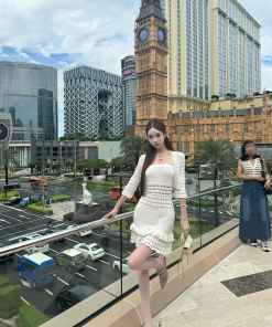 Strapless Knitted Dress and Cardigan Set in Pure Cotton - Women's Casual Fashion, Perfect for 90s and Y2K Inspired Looks