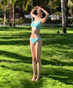 Strapless Two-Piece Bikini Swimsuit for Women, Flattering Small Bust Design, Beach Vacation Essential, Xiaohongshu Blogger Style