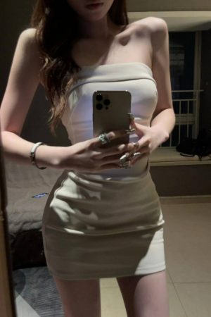 Strapless Waist-Cinching French-Style Bodycon Mini Dress for Women, Elegant Sexy Summer Fashion