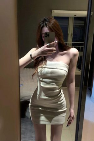 Strapless Waist-Cinching French-Style Bodycon Mini Dress for Women, Elegant Sexy Summer Fashion