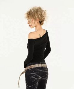 Street Styles, Bohol - Y2K Rhinestone One Shoulder Top