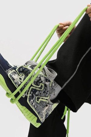 Street Wear With Skirt, Cute Soft Outfits Aesthetic - Neon Sneakers