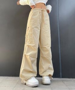 Streetstyle Outfit, 90'lar Stili - Fairy Grunge Drawstring Parachute Pants