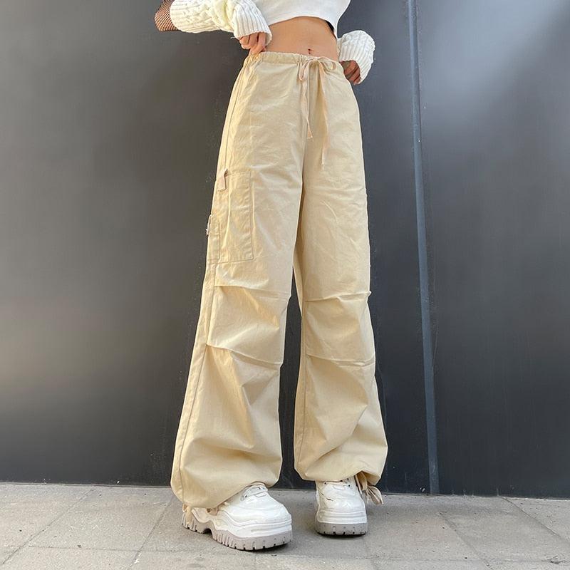 Streetstyle Outfit, 90'lar Stili - Fairy Grunge Drawstring Parachute Pants Streetstyle Outfit, 90'lar Stili - Fairy Grunge Drawstring Parachute Pants