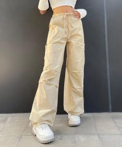 Streetstyle Outfit, 90'lar Stili - Fairy Grunge Drawstring Parachute Pants