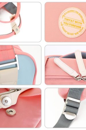 Streetwear Y2k Fashion Women, Y2k Retro Outfits - Multicolor Pastel School Backpack