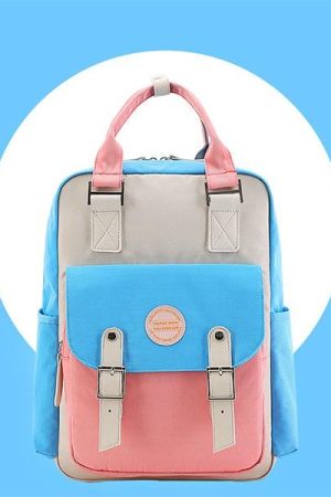 Streetwear Y2k Fashion Women, Y2k Retro Outfits - Multicolor Pastel School Backpack