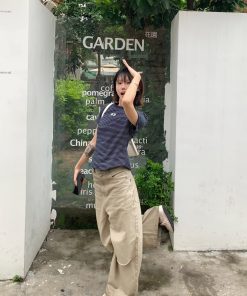 Striped Shoulder Short Sleeve Women's T-shirt - Trendy Summer Top with Niche Design for Casual Style