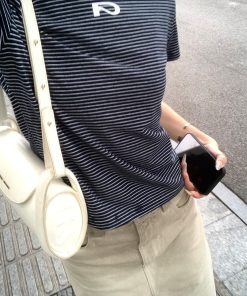 Striped Shoulder Short Sleeve Women's T-shirt - Trendy Summer Top with Niche Design for Casual Style